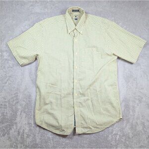Cutter & Buck Button Up Shirt Mens Size Medium Green Plaid Outdoor Hiking Dad